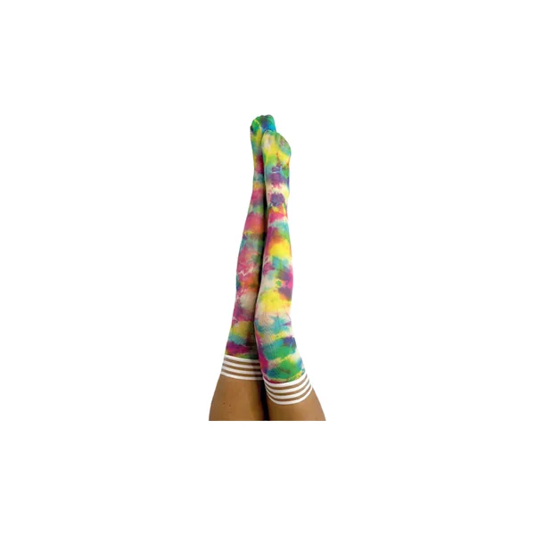 Kixies Gilly Multi-Color Tie-Dye Stay Up Thigh Highs