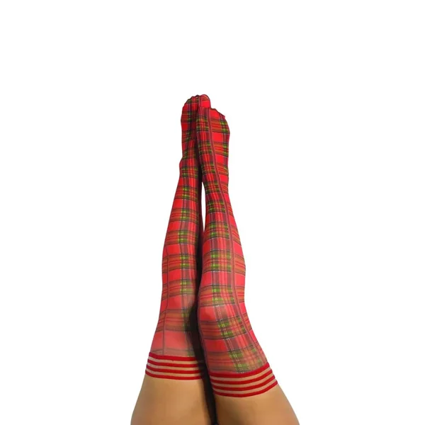 Kix'ies Grace Plaid Thigh Highs Stockings