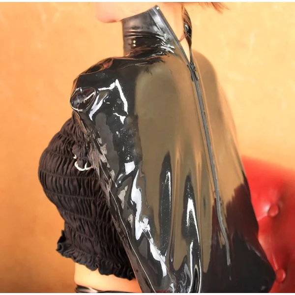 Latex Bondage Backcuff Lace-up Zip Toy