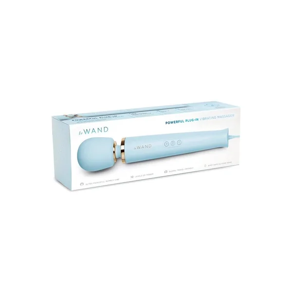 Le Wand Plugin Vibrating Massager - Sky Blue
