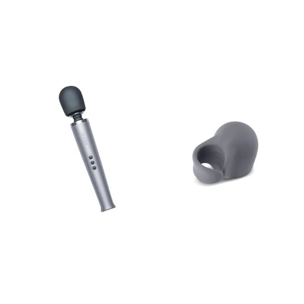 Le Wand Rechargeable Vibrating Silicone Body Massager And Loop Attachment Bundle