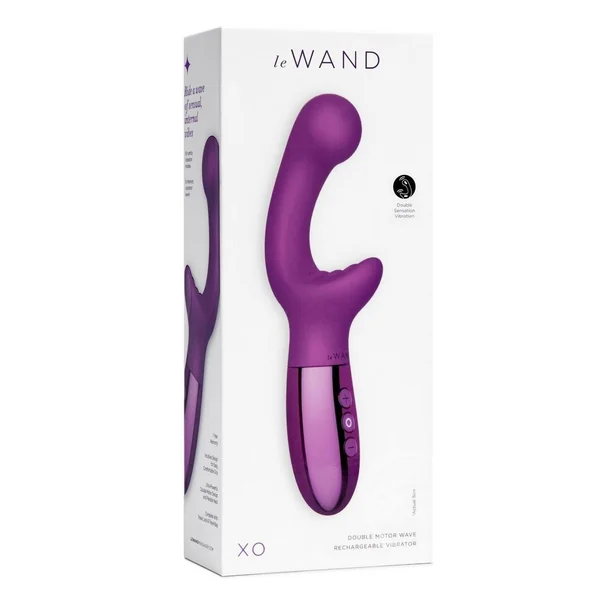 Le Wand XO Rechargeable Silicone Dual Stimulating Vibrator - Cherry