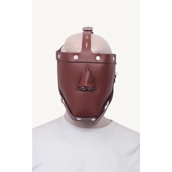 Leather BDSM Muzzle with Multiple Straps and Soft Padding