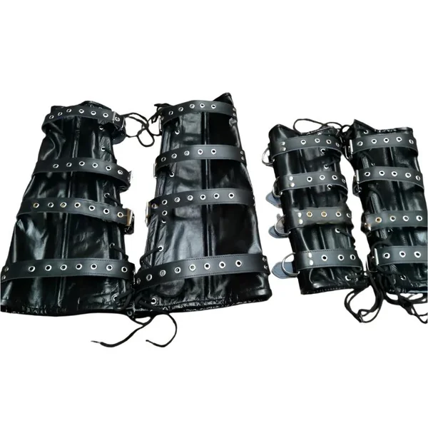 Leather BDSM Restraints | Leather Leg Binder & Arm Binder