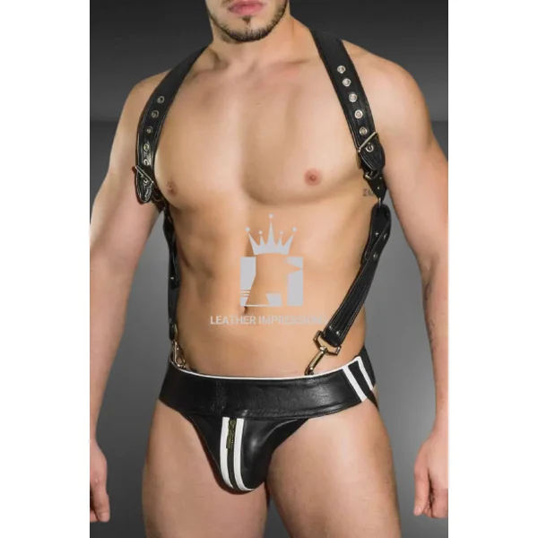 Leather Bondage Harness and Jockstrap