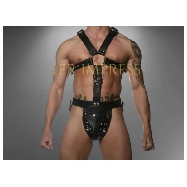 Leather Full Body BDSM Harness with Jockstrap