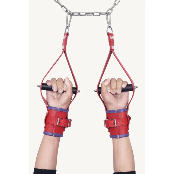 Leather Suspension Wrist Cuffs with Adjustable Straps