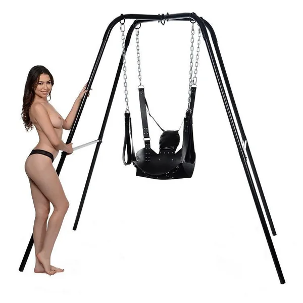 Leather Swing with Pillow and Stirrups