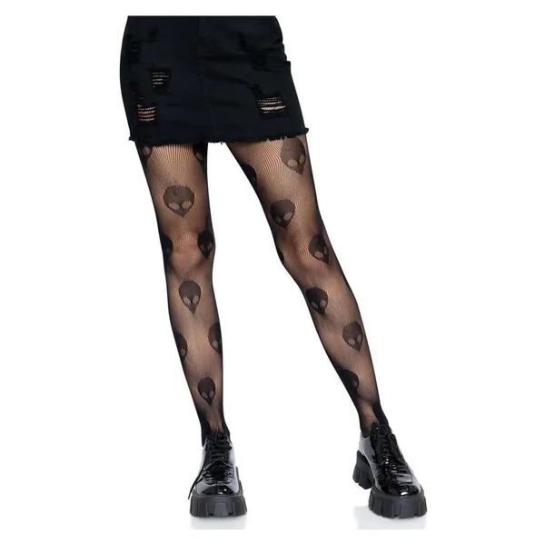 Leg Avenue Alien Net Tights - Black - O/S