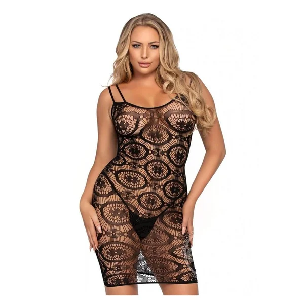 Leg Avenue Daisy Crochet Mini Dress - O/S - Black