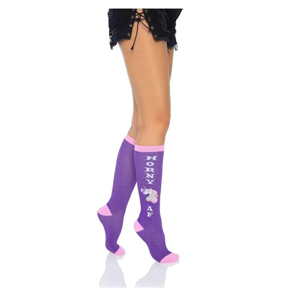 Leg Avenue Horny AF Knee Socks - O/S - Multicolor