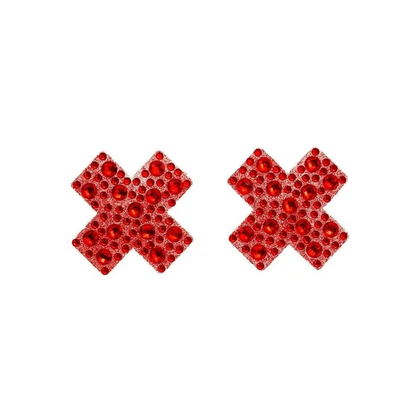 Leg Avenue X Factor Adhesive Nipple Jewel Stickers - OS - Red