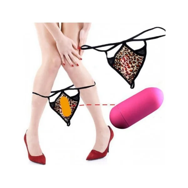 Leopard Grain Underwear Remote control vibrating t-back (Toy for woman)