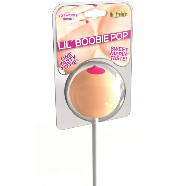 Lil' Boobie Pops Strawberry Flavored - Ivory/Pink