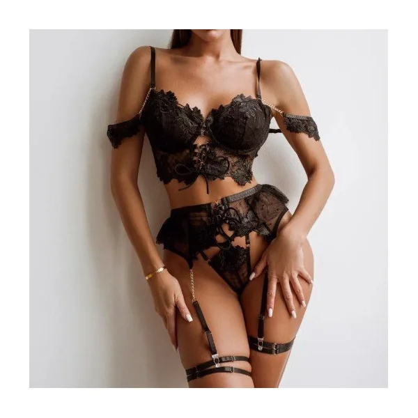 Lingerie Sexy Women Lace Hollow Embroidery Garter