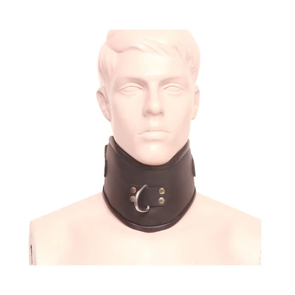 Locking Leather Bondage Posture Collar | Genuine Leather