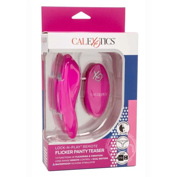 Lock-N-Play Remote Flicker Rechargeable Silicone Panty Teaser Panty Vibe - Pink