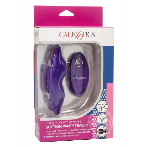 Lock-N-Play Remote Suction Rechargeable Silicone Panty Teaser Panty Vibe - Purple