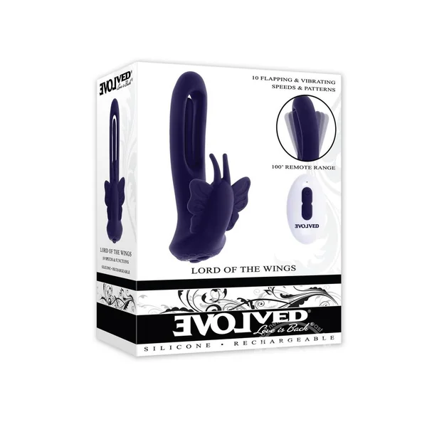 Lord of the Wings Rechargeable Silicone Butterfly Stimulator with Remote Control - Purple
