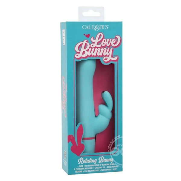 Love Bunny Rotating Bunny Rechargeable Silicone Rabbit Vibrator - Blue/Pink