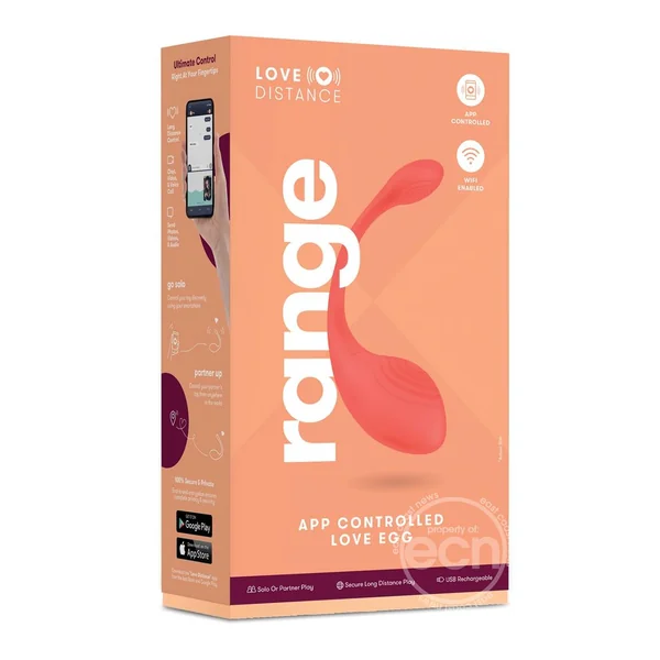 Love Distance Range App Controlled Silicone Rechargeable Love Egg - Coral