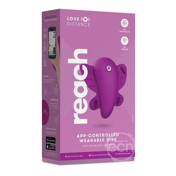 Love Distance Reach App Controlled Rechargeable Silicone Wearable Vibrator - Rose