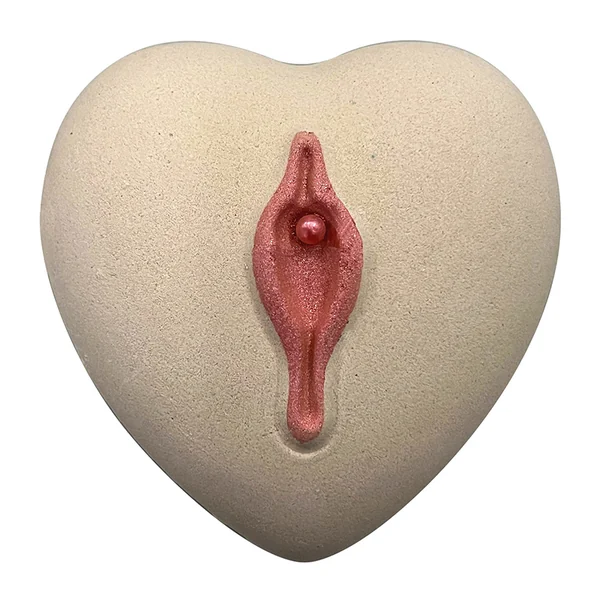 Love Your Pussy Peach Bellini Heart Bath Bomb with Hidden Vibrator