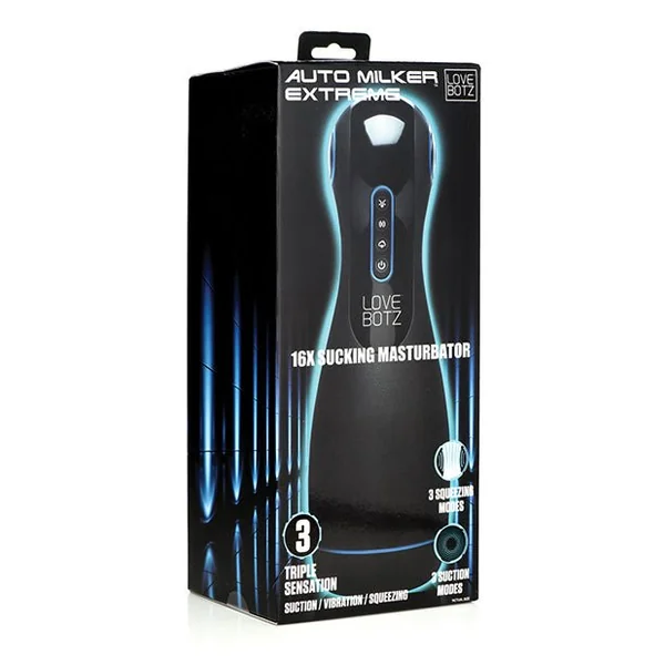 Lovebotz Auto Milker Extreme 16x Sucking Masturbator - Black