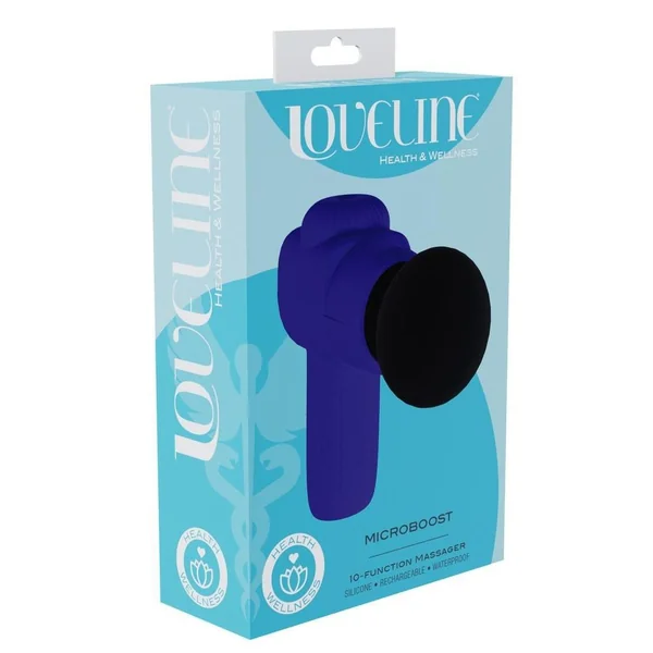 Loveline MicroBoost 10 Function Vibrating Rechargeable Silicone Massager- Purple