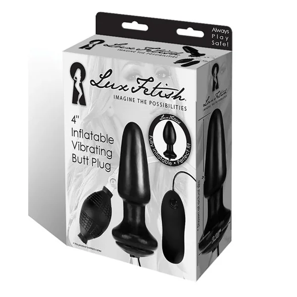 Lux Fetish 4" Inflatable Vibrating Butt Plug