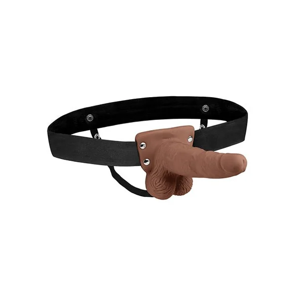 Lux Fetish 6" Rechargeable Strap On w/Balls - Brown