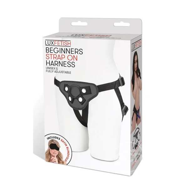 Lux Fetish Beginners Strap-On Harness Adjustable - Black