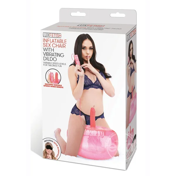 Lux Fetish Inflatable Sex Chair with Vibrating Dildo and Remote Control - Pink