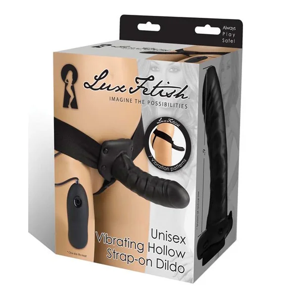 Lux Fetish Unisex Vibrating Hollow Strap On Dildo