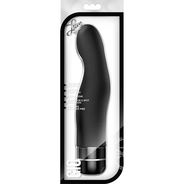 Luxe Gio Vibrating Silicone Dildo 8in - Black