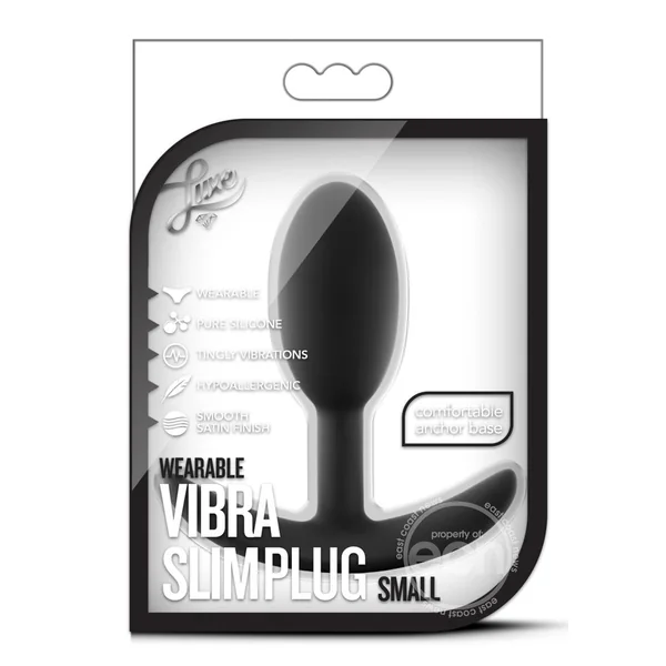 Luxe Wearable Vibra Slim Plug Silicone Butt Plug - Small