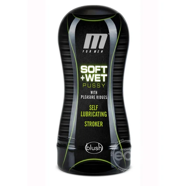 M for Men Soft & Wet Self Lubricating Masturbator Cup Ridge - Pussy - Vanilla