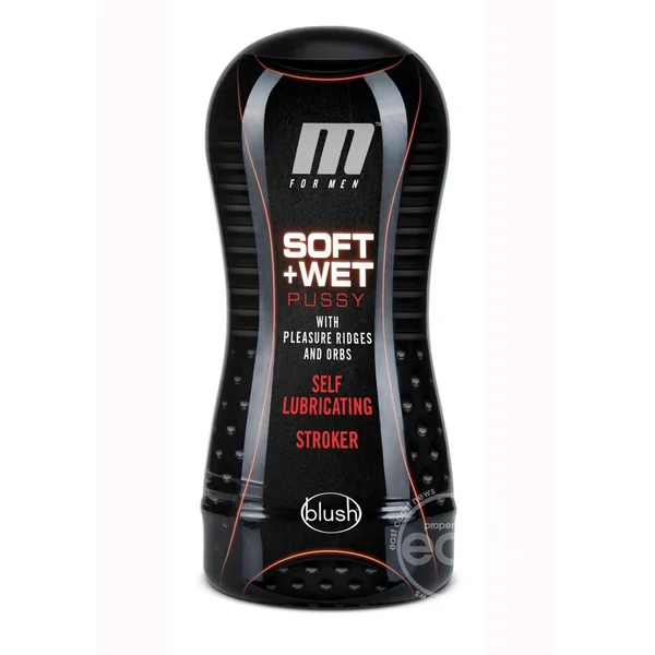 M for Men Soft & Wet Self Lubricating Masturbator Cup Ridge/Orb - Pussy - Vanilla