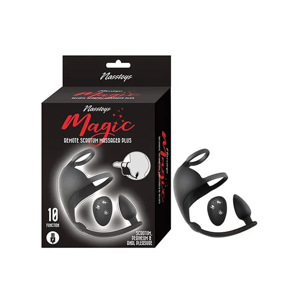 Magic Scrotum Massager Plus w/Remote Control - Black