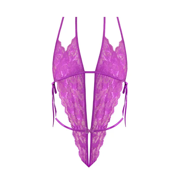 Magic Silk Butterfly Fantasies Peek-a-Boo & Crotchless Teddy Blacklight Reactive Set With Bonus Coochy Shave Cream