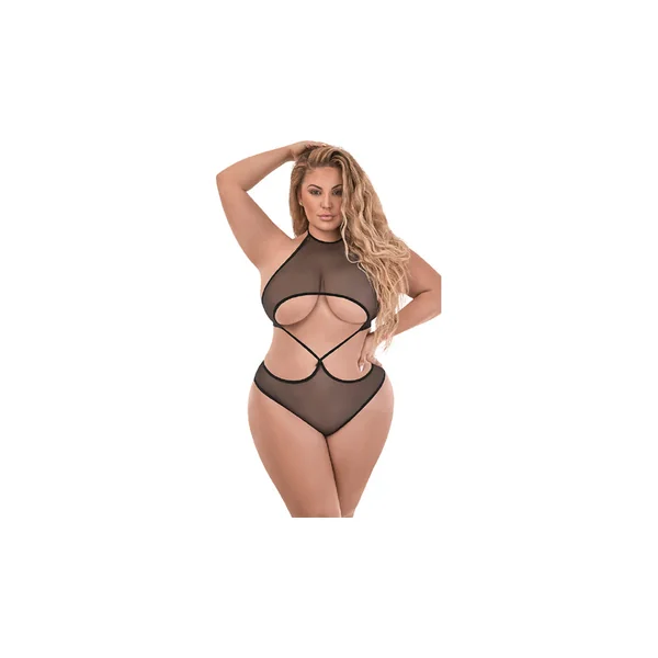 Magic Silk Forever Mesh Crotchless Underboob Teddy