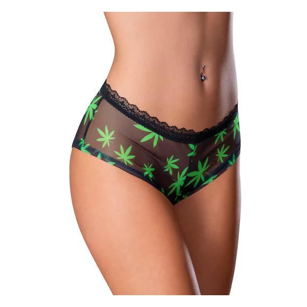 Magic Silk Hazy Dayz Boy Short Pot Leaf S/M