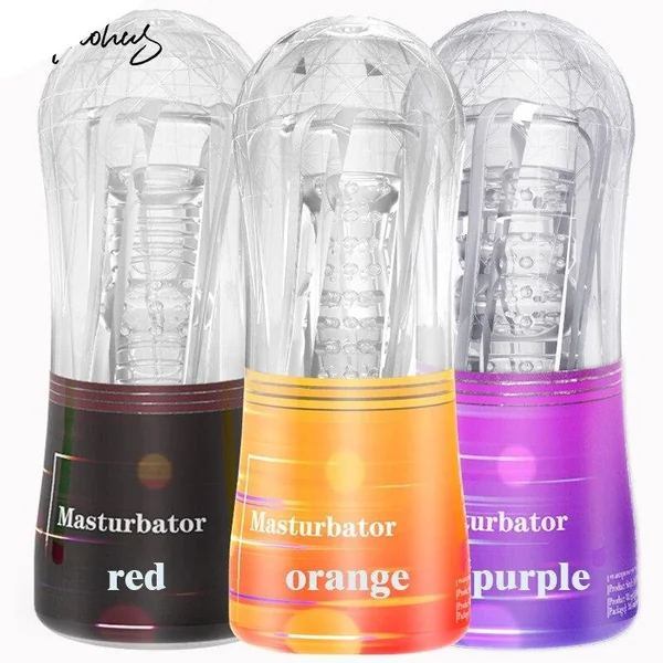 Male Masturbator Cup Soft Pussy Sex Toys Transparent Vagina Adult Endurance Exercise Sex Products Vacuum Pocket Cup for Men