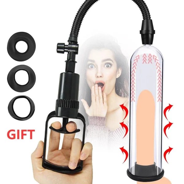 Male Penis Pump Vacuum Pump Manual Penis Extender Enhancer Male Masturbator Penile Trainer Tool Adult Sex Toys for Men