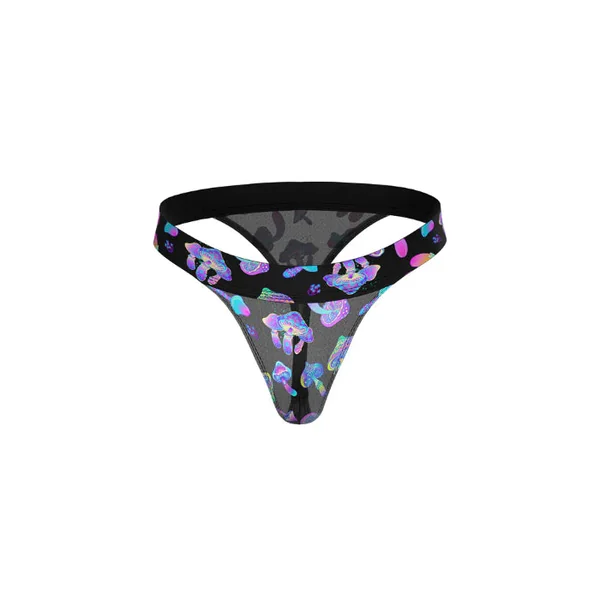 Male Power Hazy Dayz Micro Thong Blacklight Responsive Mushrooms Print