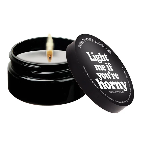 Massage Candle “Light Me If You’re Horny” Vanilla Crème 2 oz