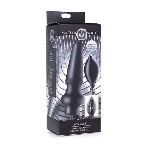 Master Series Ass-Pand Inflatable Silicone Anal Plug - Black