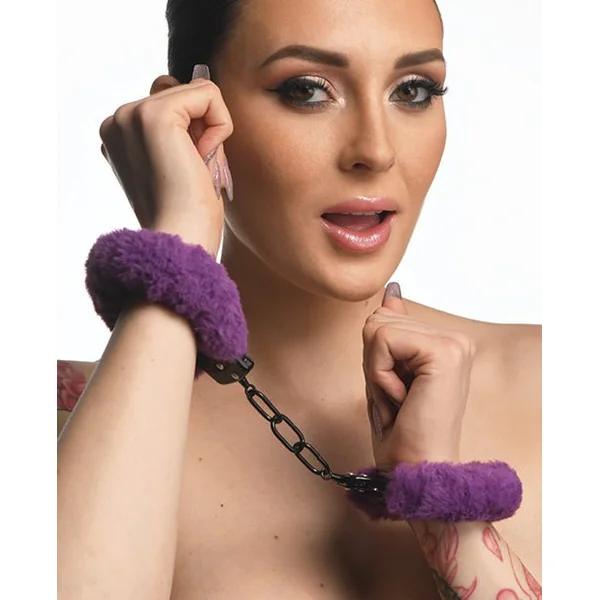 Master Series Cuffed in Furry Handcuffs - Purple