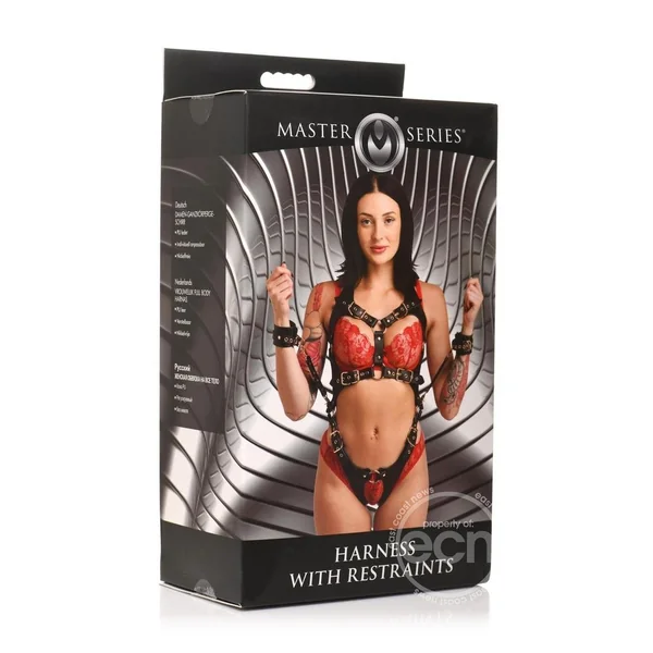 Master Series Harness with Restraints - Black/Gold