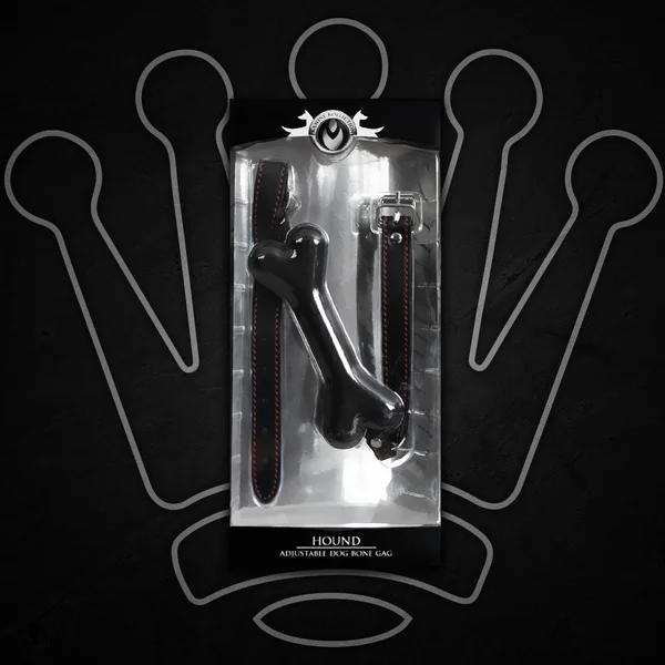 MASTER SERIES – “HOUND” ADJUSTABLE DOG BONE SILICONE GAG BLACK